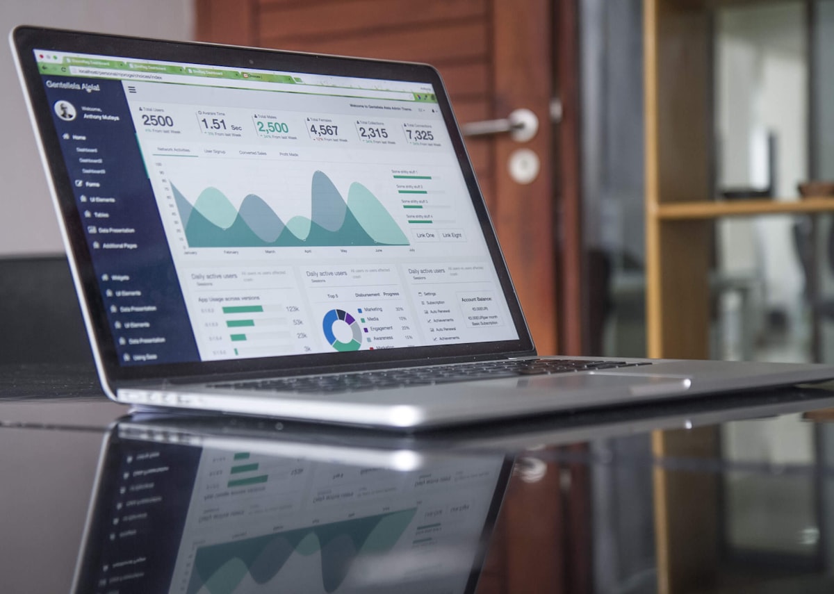 Digital marketing analytics dashboard showing tools